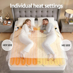 Giselle Electric Blanket Bamboo Fabric Queen Fitted Heated Pad Underlay Washable Winter