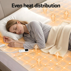 Giselle Electric Blanket Bamboo Fabric Queen Fitted Heated Pad Underlay Washable Winter