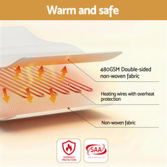 Giselle Electric Blanket King Single Heated Fully Fitted Washable Pad Winter Warm