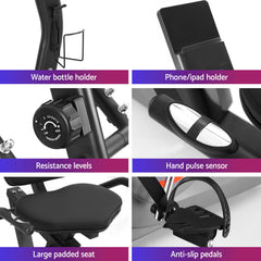 Everfit Exercise Bike Recumbent Cycling Magnetic Bluetooth App Connect Home Gym