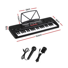 Alpha 49 Key Electronic Keyboard Portable Digital Piano Musical Instrument Black