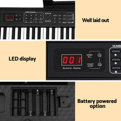 Alpha Piano Keyboard 88 Keys Electric Electronic Keyboard Piano Gift Black