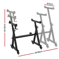 Alpha Heavy Duty Adjustable Piano Stand with Lockable Wheels Z-Stand Black