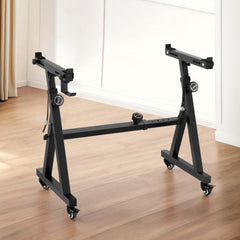 Alpha Heavy Duty Adjustable Piano Stand with Lockable Wheels Z-Stand Black