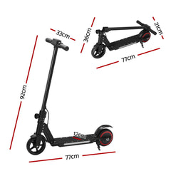 Electric Scooter 130W 16KM/H LED Light Folding Portable Riding Commuter Black