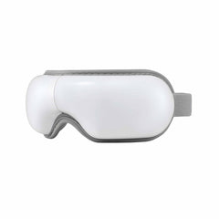 Livemor Eye Massager with Heat & Vibration | 180° Foldable Electric Eye Heat Mask with Bluetooth Music for Fatigue Relief | Rechargeable 3D Wrap-Around Temple Massager, White