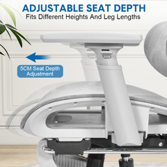 Mesh Ergonomic Office Chair High Back Swivel Computer Chair Lumbar Support With Adjustable Headrest and Footrest Suits 140-190cm Home Office 150kg Capacity