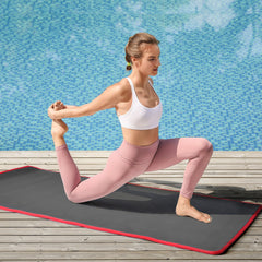 10mm Thick Yoga Mat High Density NBR Anti-Slip Fitness Exercise Mat for Stretching Muscles Pilates Abs Plank Training Bodybuilding Home Gym Equipment Black