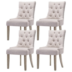 Artiss Dining Chairs Set of 4 Linen French Provincial Beige