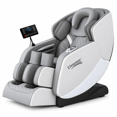 Livemor FLEX Full Body Massage Chair, Zero Gravity, Airbags, Recliner, Dual-Zone Waist & Calf Heat, 5 Auto Programs, 15cm Leg Extension for Different Height, Voice Control, Bluetooth Speakers