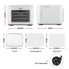 Devanti Food Dehydrator Machine 5 Tray Mini Fruit Dryer Maker White