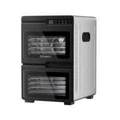 Devanti 12 Trays Food Dehydrator Dual-Zone Stainless Steel Fruit Jerky Dryer