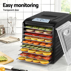 Devanti 9 Trays Food Dehydrator with Hanging Stainless Steel Tray