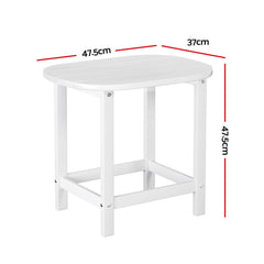 Gardeon Outdoor Coffee Side Table HDPE Desk Patio Furniture Camping Garden White