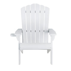 Gardeon Outdoor Chairs HDPE Adirondack Beach Chair Sun Lounge Patio Furniture Garden white