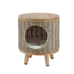 Gardeon Coffee Side Table Wicker Steel Desk Pet Bed Storage Outdoor Furniture