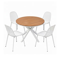 Gardeon 5PCS Outdoor Dining Set Table and Chairs Patio Garden Furniture Lattice