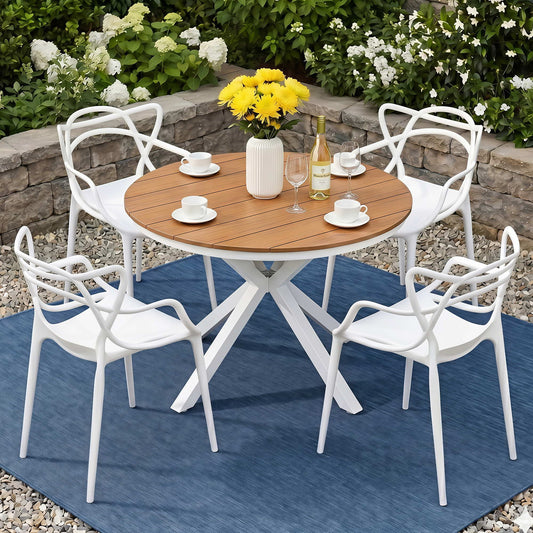 Gardeon 5PCS Outdoor Dining Set Table and Chairs Patio Garden Furniture Entwine