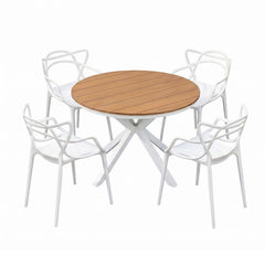 Gardeon 5PCS Outdoor Dining Set Table and Chairs Patio Garden Furniture Entwine