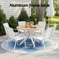 Gardeon 7PCS Outdoor Dining Set Table and Chairs Patio Garden Furniture Steel