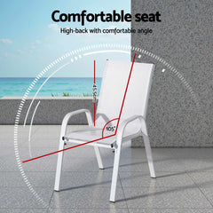 Gardeon 7PCS Outdoor Dining Set Table and Chairs Patio Garden Furniture Steel
