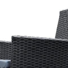 Gardeon Outdoor Dining Set 7 Piece Wicker Lounge Setting Black