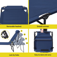 Gardeon Sun Lounger Folding Lounge Beach Chair Patio Outdoor Furniture