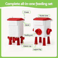 Giantz 12kg Chicken Feeder and 11L Waterer Set Large Capacity Poultry Drinker Kit