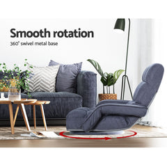 Artiss Floor Sofa Chair & Coffee Table Set, Swivel Lounge Recliner Side Tables
