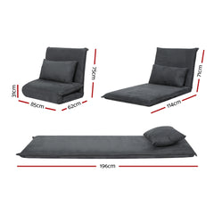 Artiss Floor Sofa Bed Lounge Couch Recliner Chair Folding Foam Camping Bed