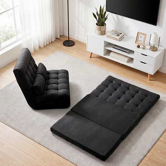 Artiss Sofa Bed Adjustable Floor Chair & TV Unit 120cm Entertainment Cabinet Set