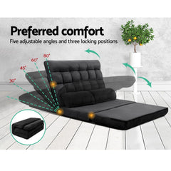 Artiss Sofa Bed Adjustable Floor Chair & TV Unit 120cm Entertainment Cabinet Set