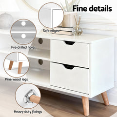 Artiss Sofa Bed Adjustable Floor Chair & TV Unit 120cm Entertainment Cabinet Set