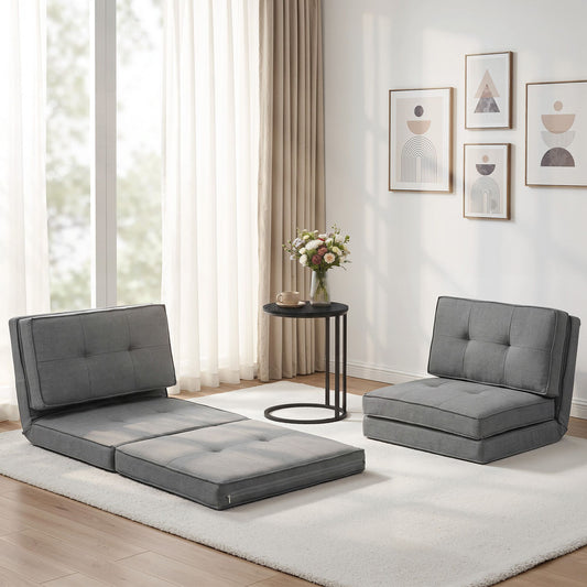 Artiss Single Sofa Bed and Side Table Set, Adjustable Recliner Narrow End Table