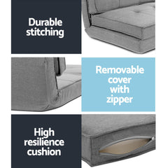Artiss Single Sofa Bed and Side Table Set, Adjustable Recliner Narrow End Table