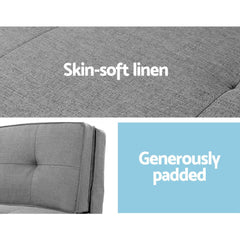 Artiss Single Sofa Bed and Side Table Set, Adjustable Recliner Narrow End Table