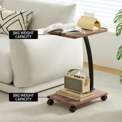 Artiss Floor Lounge & Coffee Table Set, Adjustable Recliner End Table w/ Wheels