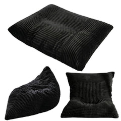 Artiss 3-in-1 Bean Bag Chair for Living Room Convertible Floor Sofa Dark Grey