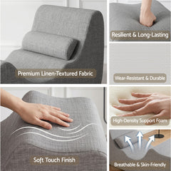 Artiss Chaise Lounge Chair Ergonomic S-Curve Floor Lounger Boneless Lounge Chairs Grey
