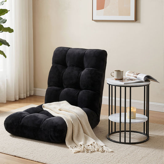Artiss Sofa Bed Floor Lounge Recliner Foldable Chair & Side Table Bundle