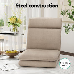 Artiss 2XFloor Chair Sofa Linen Beige