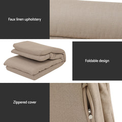 Artiss 4XFloor Chair Sofa Linen Beige