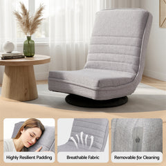 Ariss Swivel Floor Chair 360 Adjustable Foldable Lounge Seat Floor Sofa Chair Grey