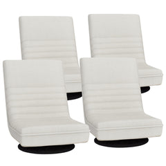 Artiss 4XFloor Chair Lounge Sofa Swivel Foldable Linen White