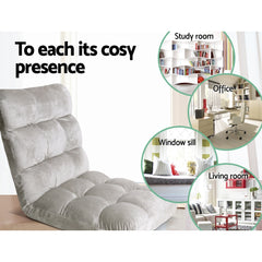 Artiss 2X Lounge Sofa Bed Flannel Fabric Grey