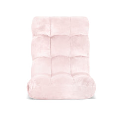 Artiss Floor Lounge Sofa Bed Flannel Fabric Pink