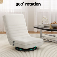 Artiss Swivel Floor Chair & TV Entertainment Unit with Storage Shelf Set