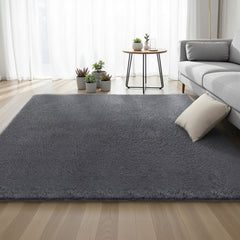 Artiss Floor Rug 200x230cm Plush Area Shaggy Rug Living Room Bedroom Carpet Grey