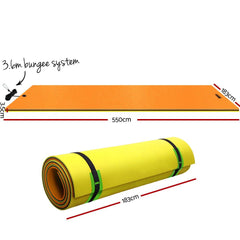 Weisshorn Floating Water Mat 5.5x1.8m Foam Pad Swimming Pool Island Platform