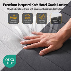 Giselle 18cm Double Memory Foam Mattress Dual Feel Reversible Charcoal Foam